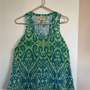 Balance Collection, sz M, teal/green tank top/racerback, unique design.